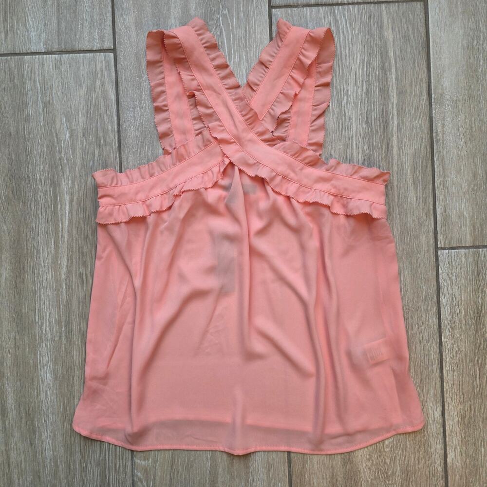 J Crew Ruffle Tank Top Womens 2 Pink Sleeveless Blouse NWT Romantic Feminine